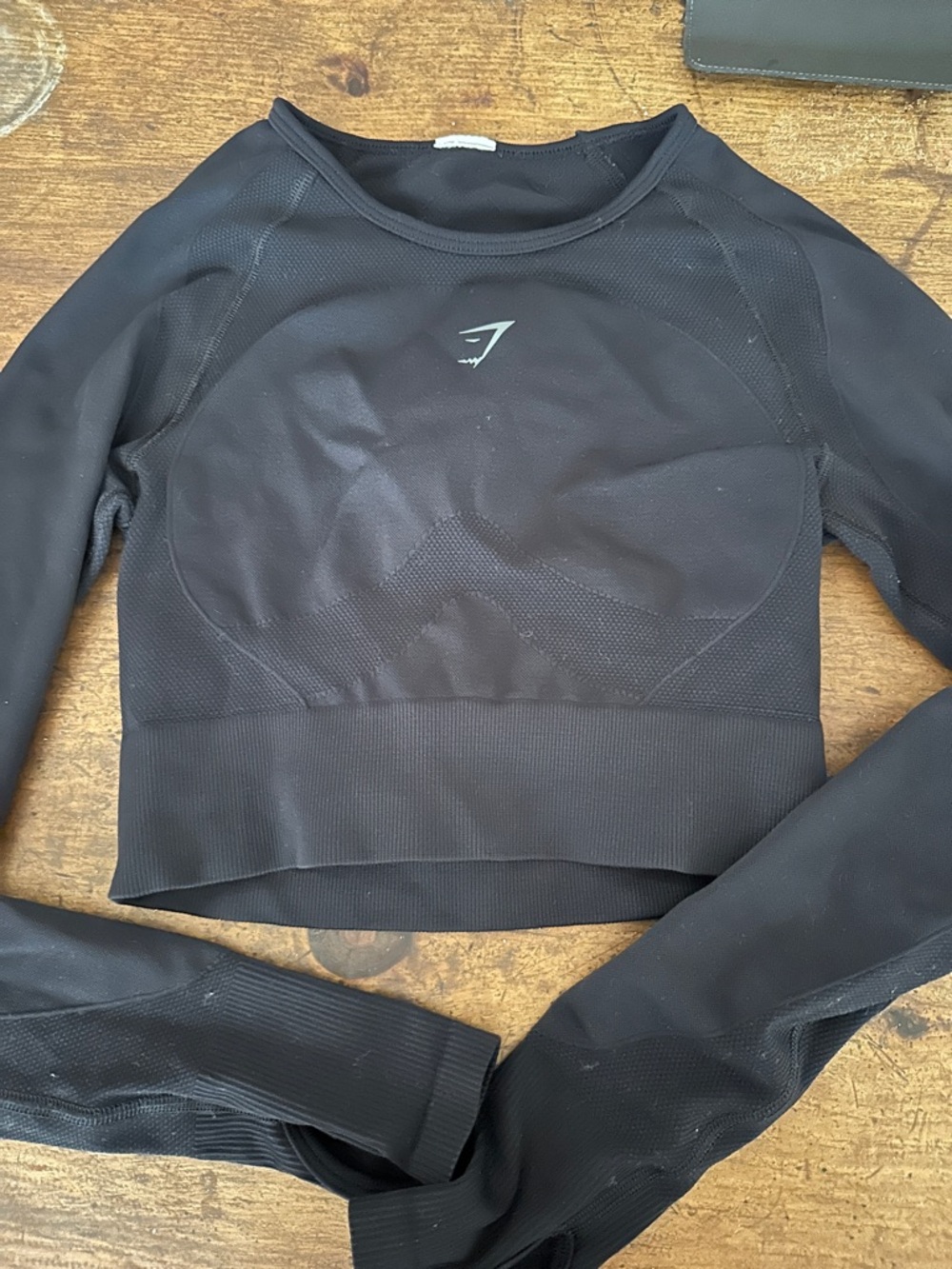 Gymshark Black Long Sleeve Seamless Crop Top